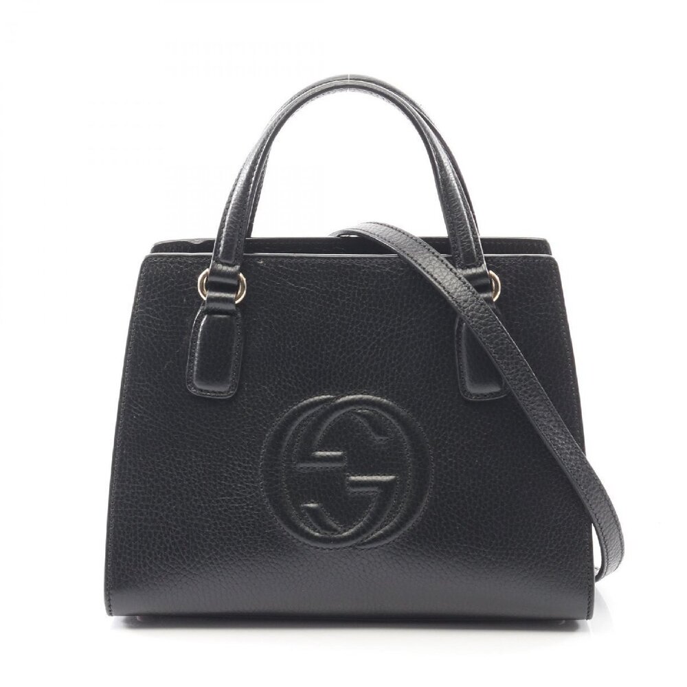 Gucci Soho Interlocking GG Handbag Leather Black